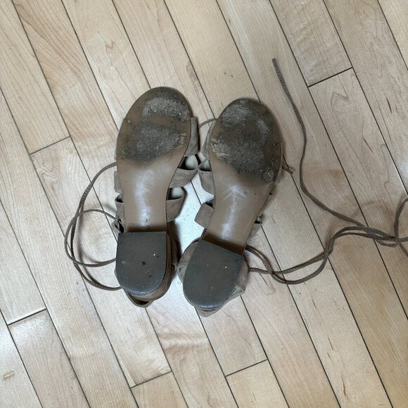 STEVE MADDEN Kittyy Suede Lace Up Gladiator Block Heel Sandal - 8 - Picture 9 of 11